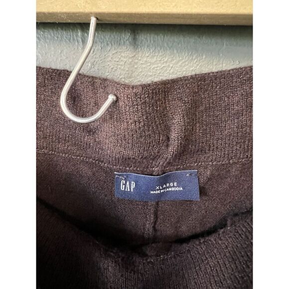 Gap Womens Brown Pull On Knit Cropped Ribbed Pants Wide Leg Size XL - Picture 3 of 3